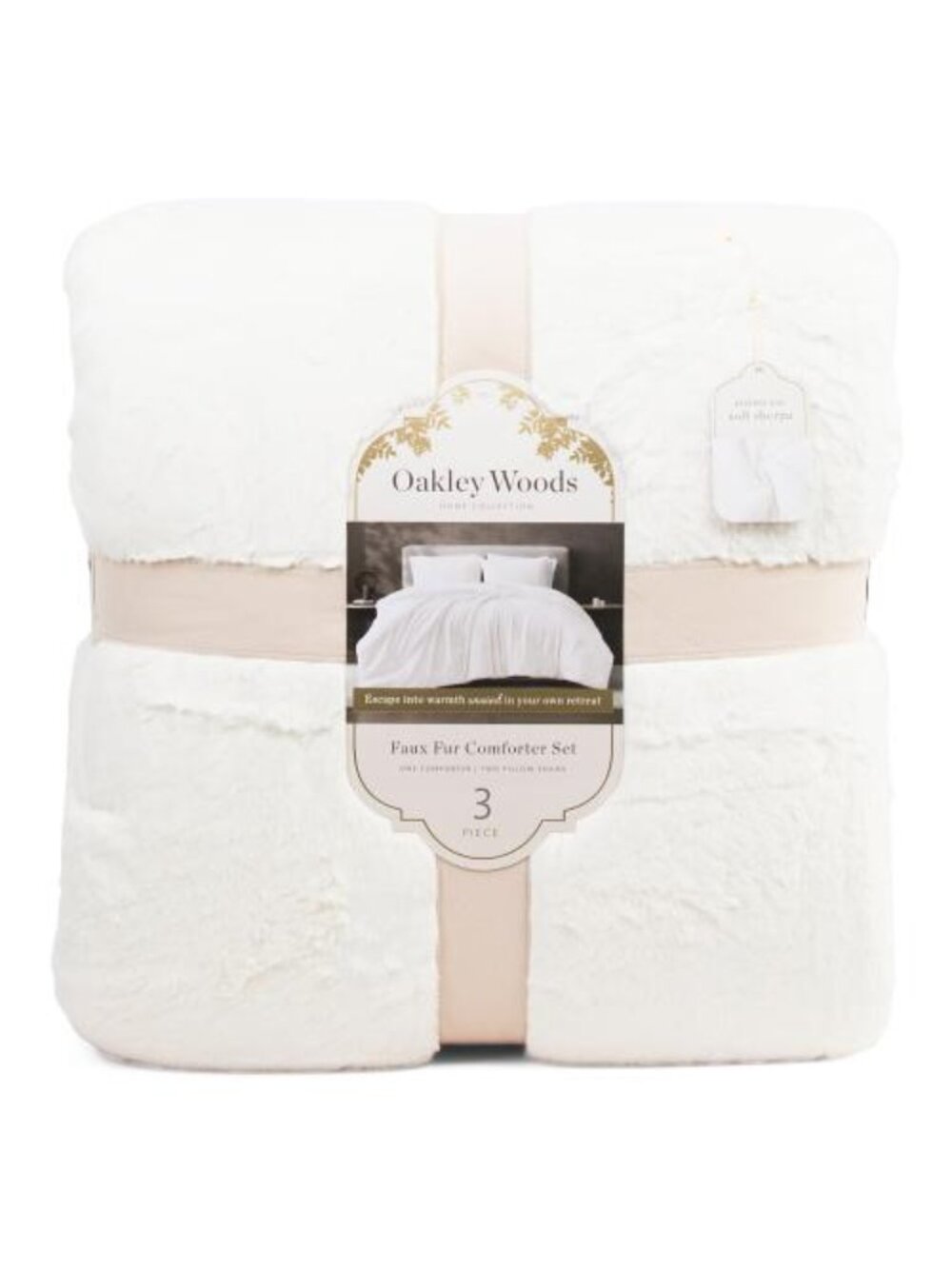 S L HOME FASHIONS 3pc Faux Fur Comforter Set